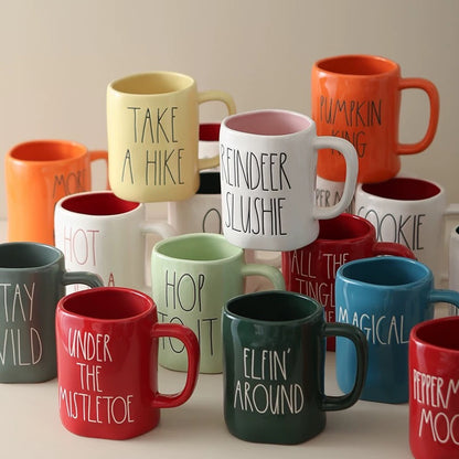 RAE DUNN Artisan Collection Hand-Lettered Ceramic Mugs With Personality And Perfect Comfort.