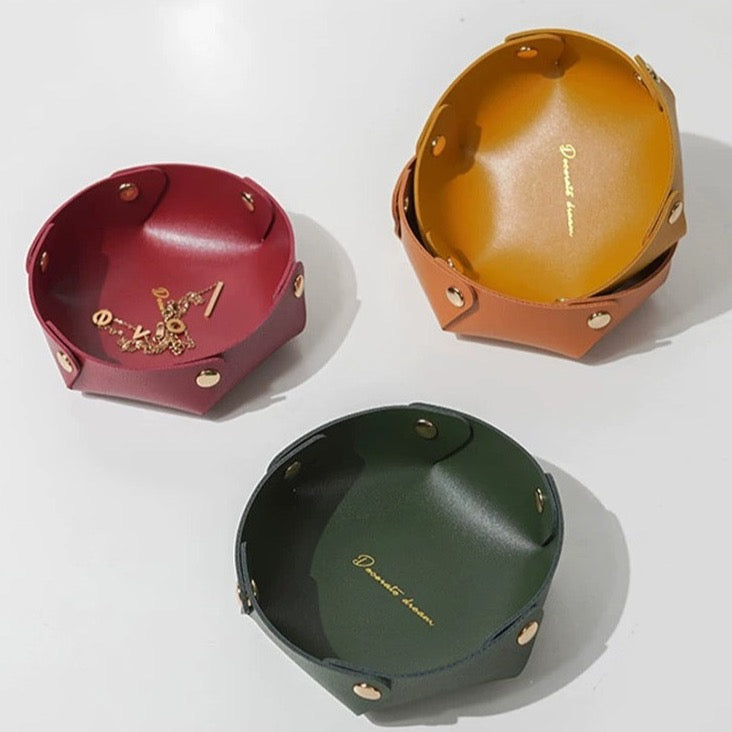 Tabletop Leather Storage Tray