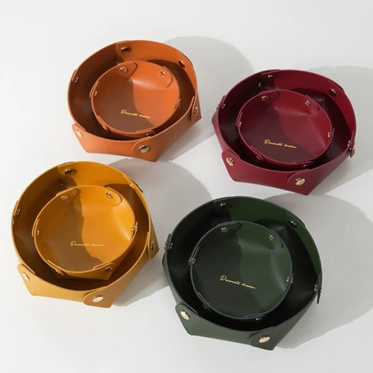 Tabletop Leather Storage Tray