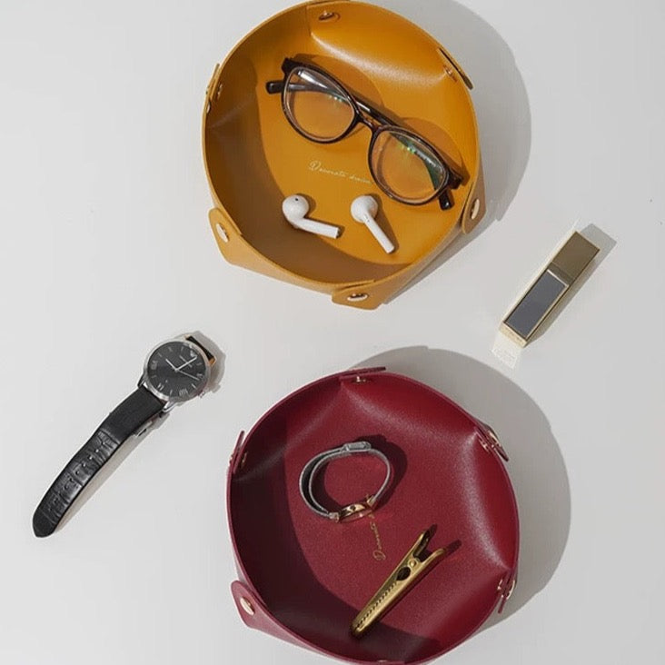Tabletop Leather Storage Tray