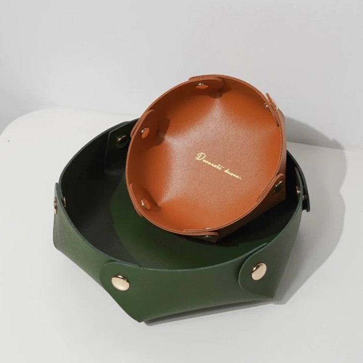 Tabletop Leather Storage Tray
