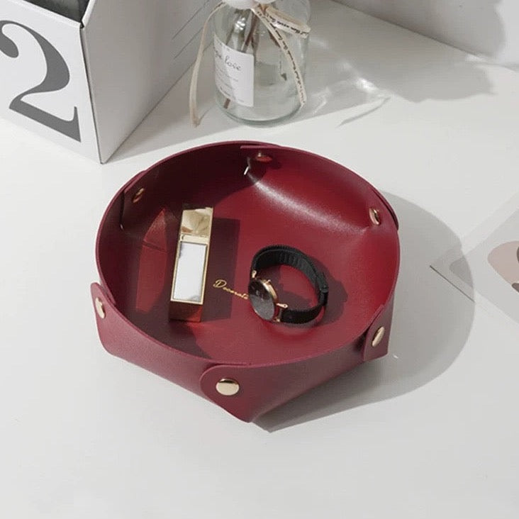 Tabletop Leather Storage Tray
