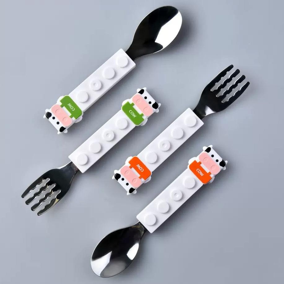 Cow Spoon and Fork Set