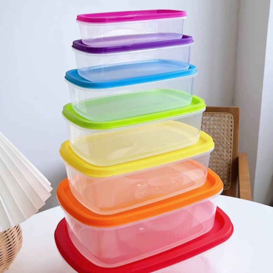 Nesting Colourful Food Storage Containers (Set of 7)