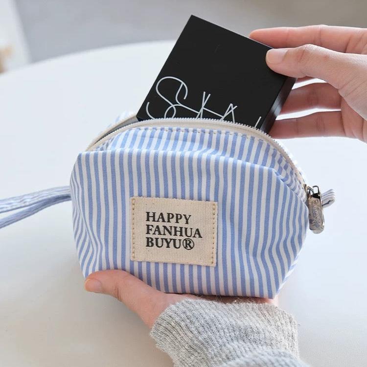 Women's Striped Cosmetic / Toiletries Pouch