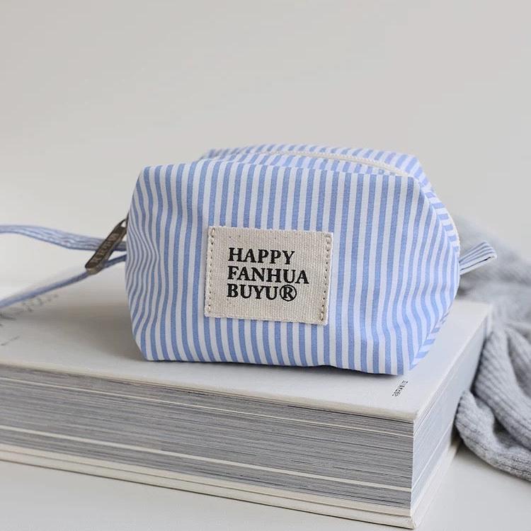 Women's Striped Cosmetic / Toiletries Pouch