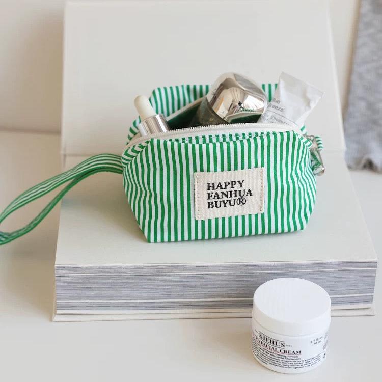 Women's Striped Cosmetic / Toiletries Pouch