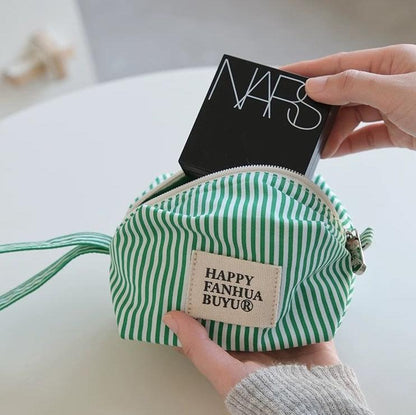Women's Striped Cosmetic / Toiletries Pouch