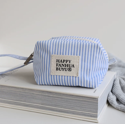 Women's Striped Cosmetic / Toiletries Pouch
