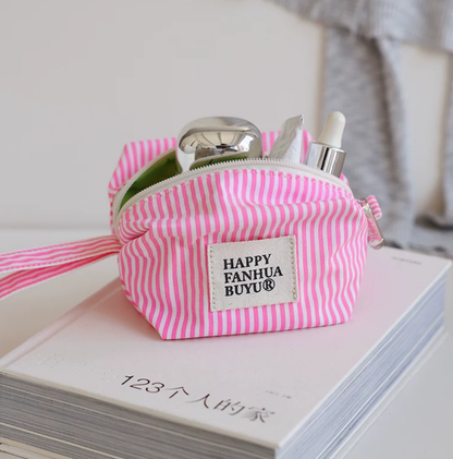 Women's Striped Cosmetic / Toiletries Pouch
