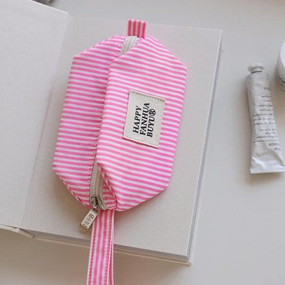 Women's Striped Cosmetic / Toiletries Pouch