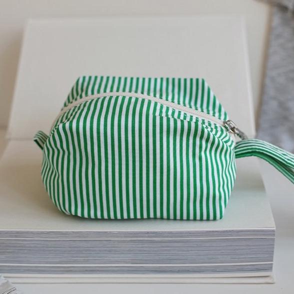 Women's Striped Cosmetic / Toiletries Pouch