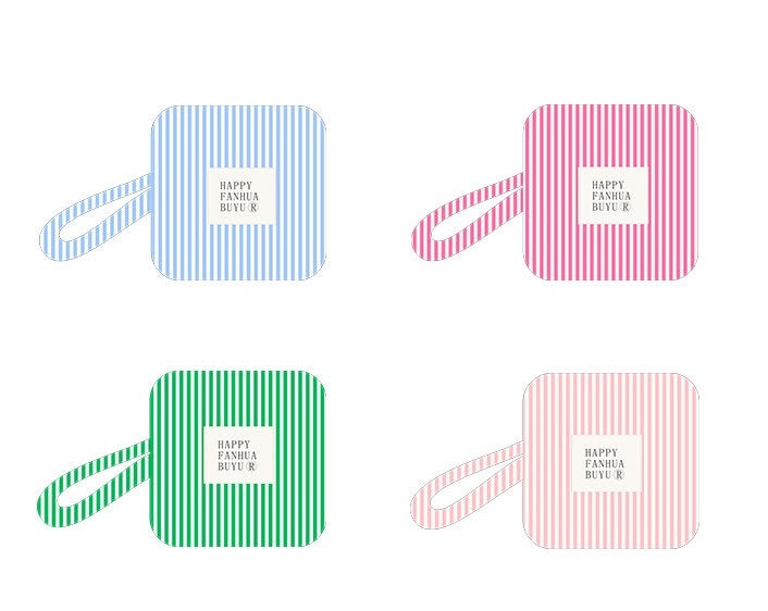Women's Striped Cosmetic / Toiletries Pouch