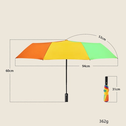 Auto Open & Close Foldable Rainbow Umbrella