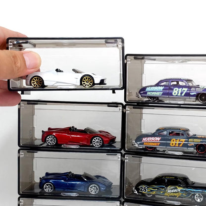 Stackable Set of 5 Vertical Collector Acrylic  Display Case with Individual Front Flap - 1:64 Scale