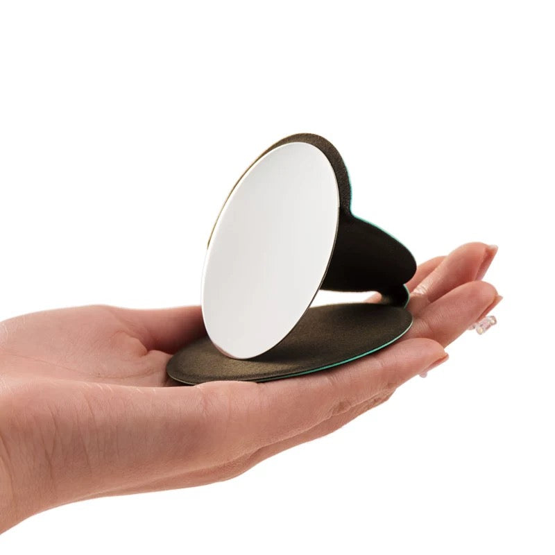 Foldable Circular Handheld Makeup Mirror (with stand)