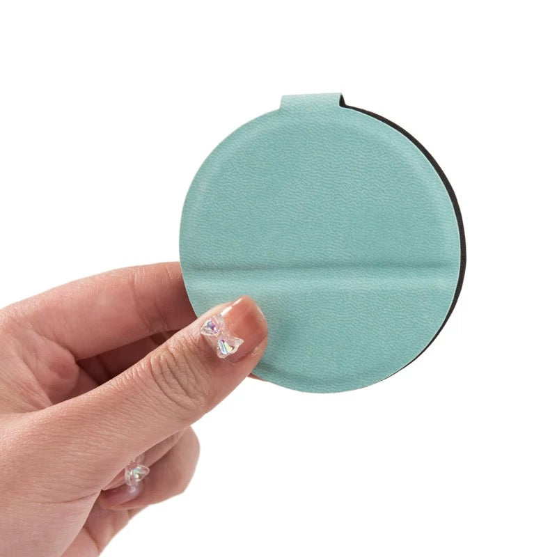 Foldable Circular Handheld Makeup Mirror (with stand)