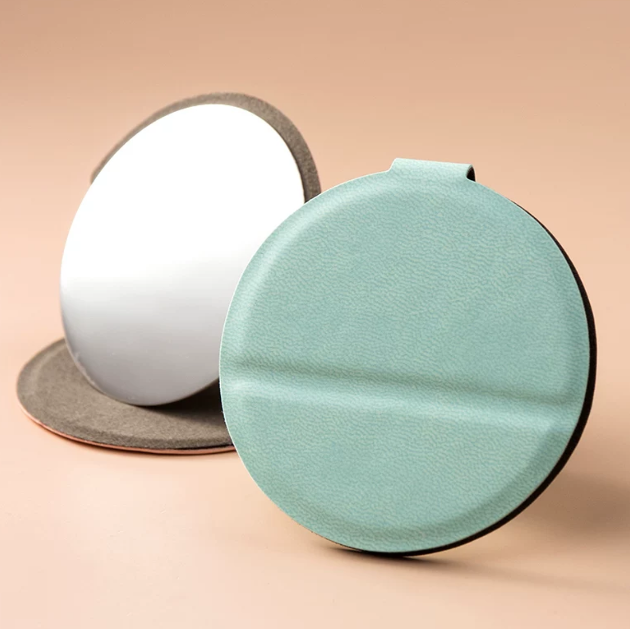 Foldable Circular Handheld Makeup Mirror (with stand)