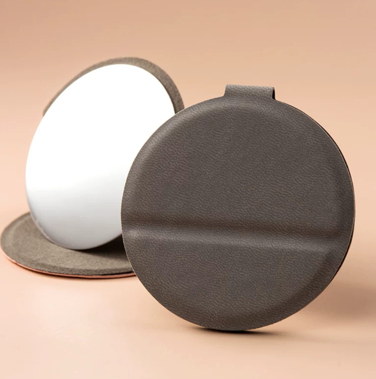 Foldable Circular Handheld Makeup Mirror (with stand)