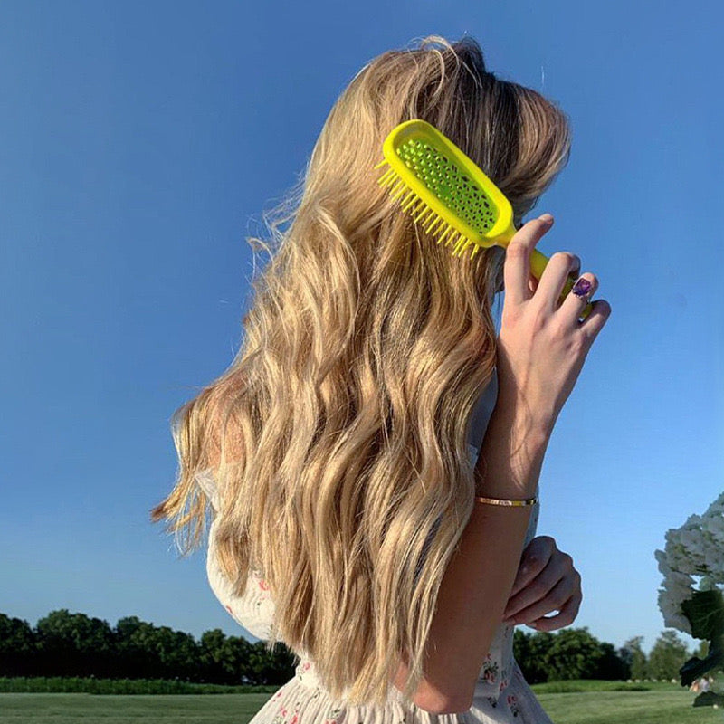 Italian Design Vented Detangle Hair Brush Super Brush Supports Hair Damage Reduction