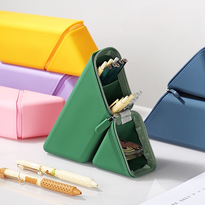 Large Capacity Silicone Pencil Case Stationery & Makeup Brush Organiser