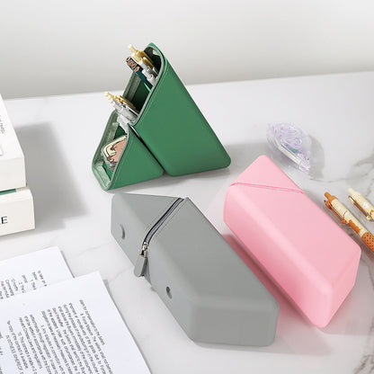 Large Capacity Silicone Pencil Case Stationery & Makeup Brush Organiser