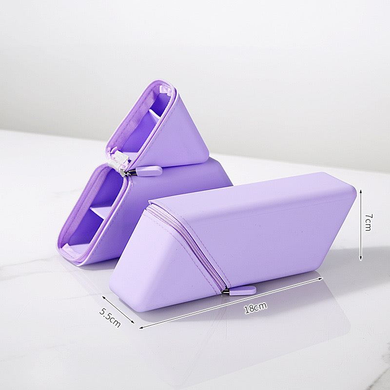 Large Capacity Silicone Pencil Case Stationery & Makeup Brush Organiser