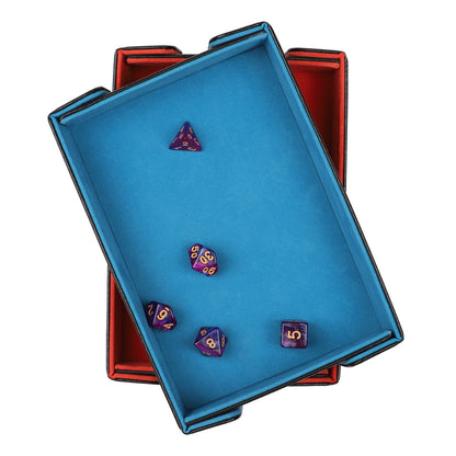 Decorative Leatherette Magnetic Foldable Rectangular Velvet Tray
