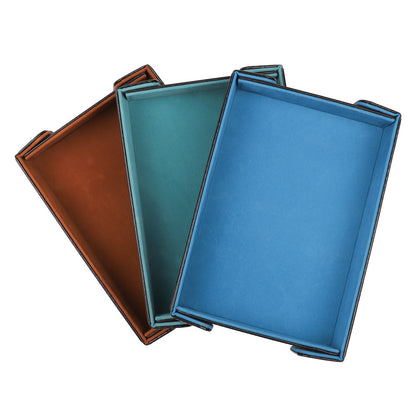 Decorative Leatherette Magnetic Foldable Rectangular Velvet Tray