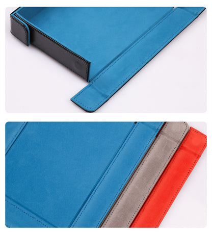Decorative Leatherette Magnetic Foldable Rectangular Velvet Tray
