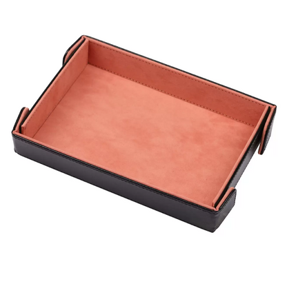 Decorative Leatherette Magnetic Foldable Rectangular Velvet Tray
