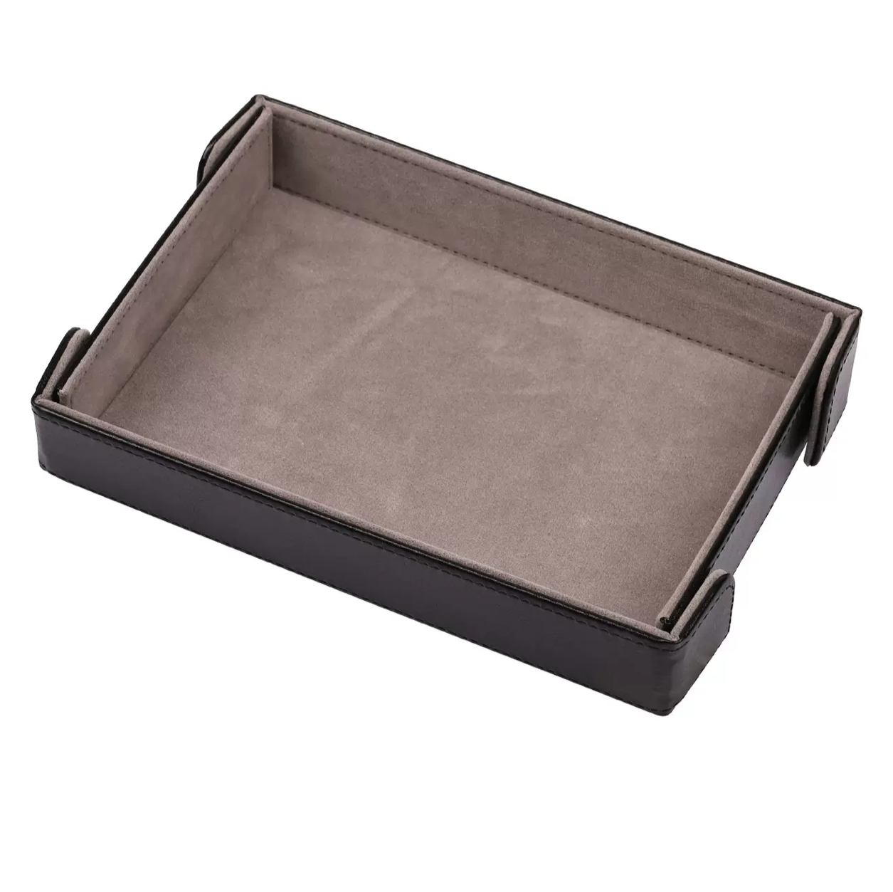 Decorative Leatherette Magnetic Foldable Rectangular Velvet Tray