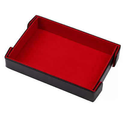 Decorative Leatherette Magnetic Foldable Rectangular Velvet Tray