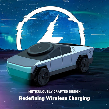 3 in 1 CyberDock+ Cyber Truck inspired Motorised MagSafe Charging Dock