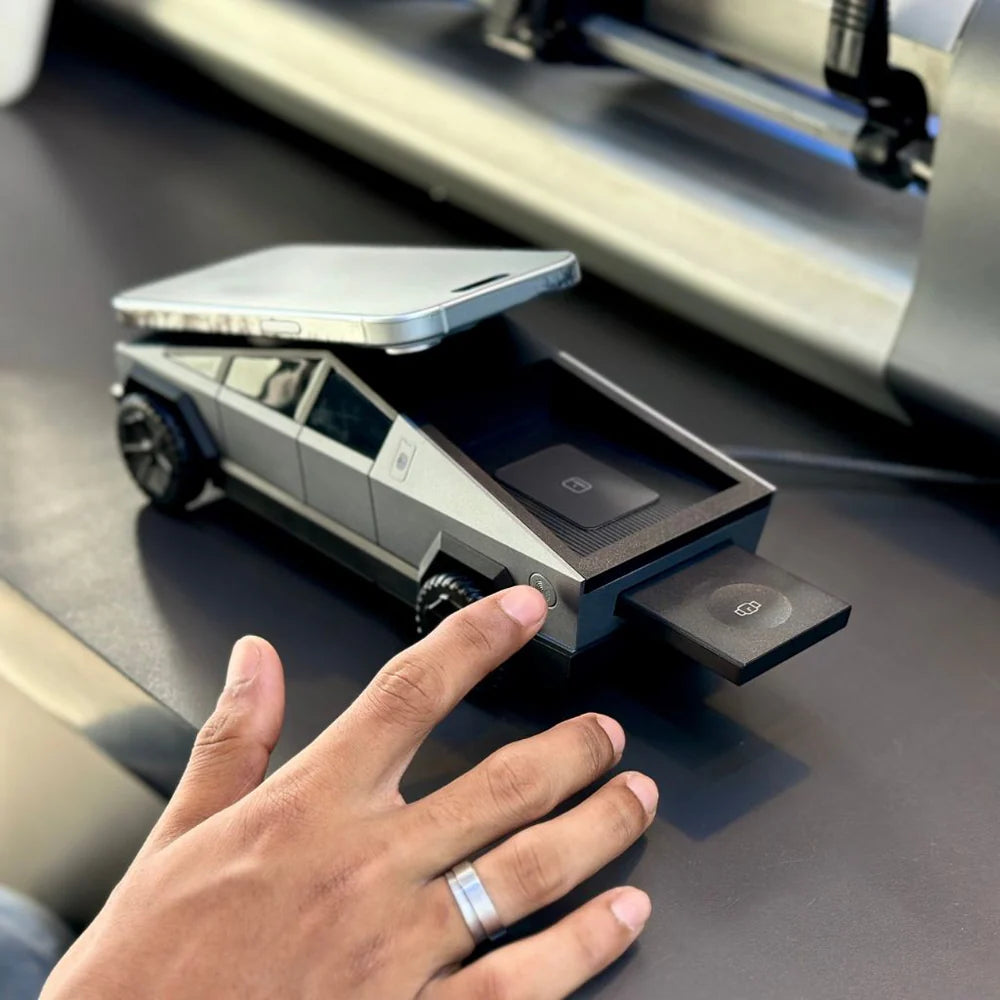 3 in 1 CyberDock+ Cyber Truck inspired Motorised MagSafe Charging Dock