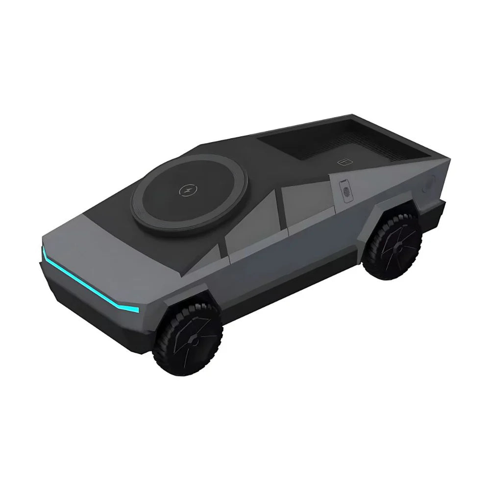 3 in 1 CyberDock+ Cyber Truck inspired Motorised MagSafe Charging Dock