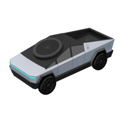 3 in 1 CyberDock+ Cyber Truck inspired Motorised MagSafe Charging Dock