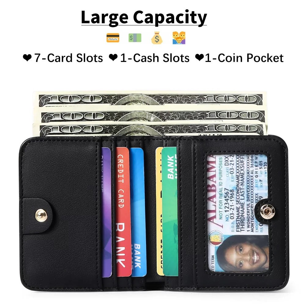 Unisex RFID Blocking Compact Bifold Wallet