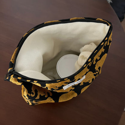 Simple Wish Embroidered Golden Trunk Multi Purpose Pouch