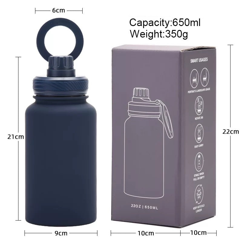 Insulated Stainless Steel Flask with Magsafe Compatible Phone Holder