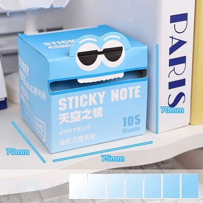 Transparent Pull Out 105 Sticky Notes sheets box transparent