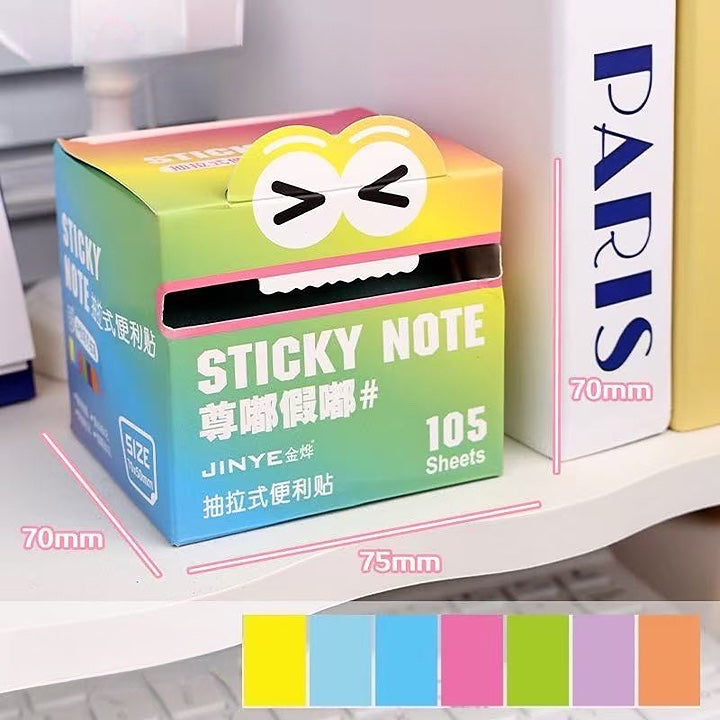Transparent Pull Out 105 Sticky Notes sheets box transparent