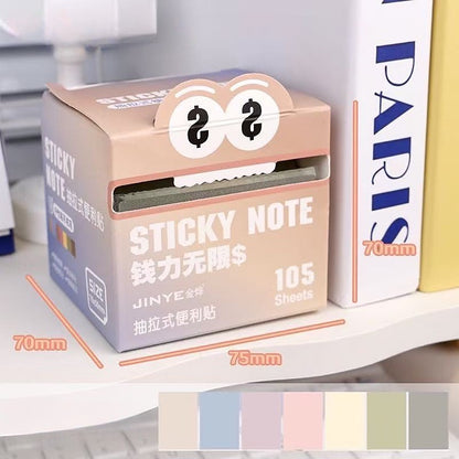 Transparent Pull Out 105 Sticky Notes sheets box transparent