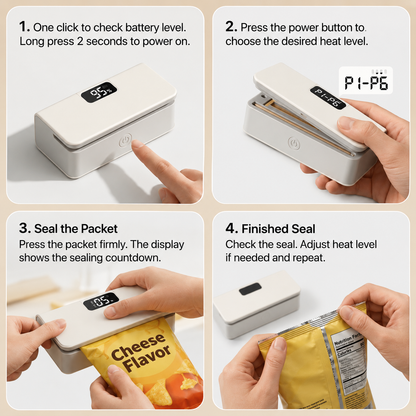 SmartSeal™ Handheld Heat Sealer with 6 adjustable heat levels