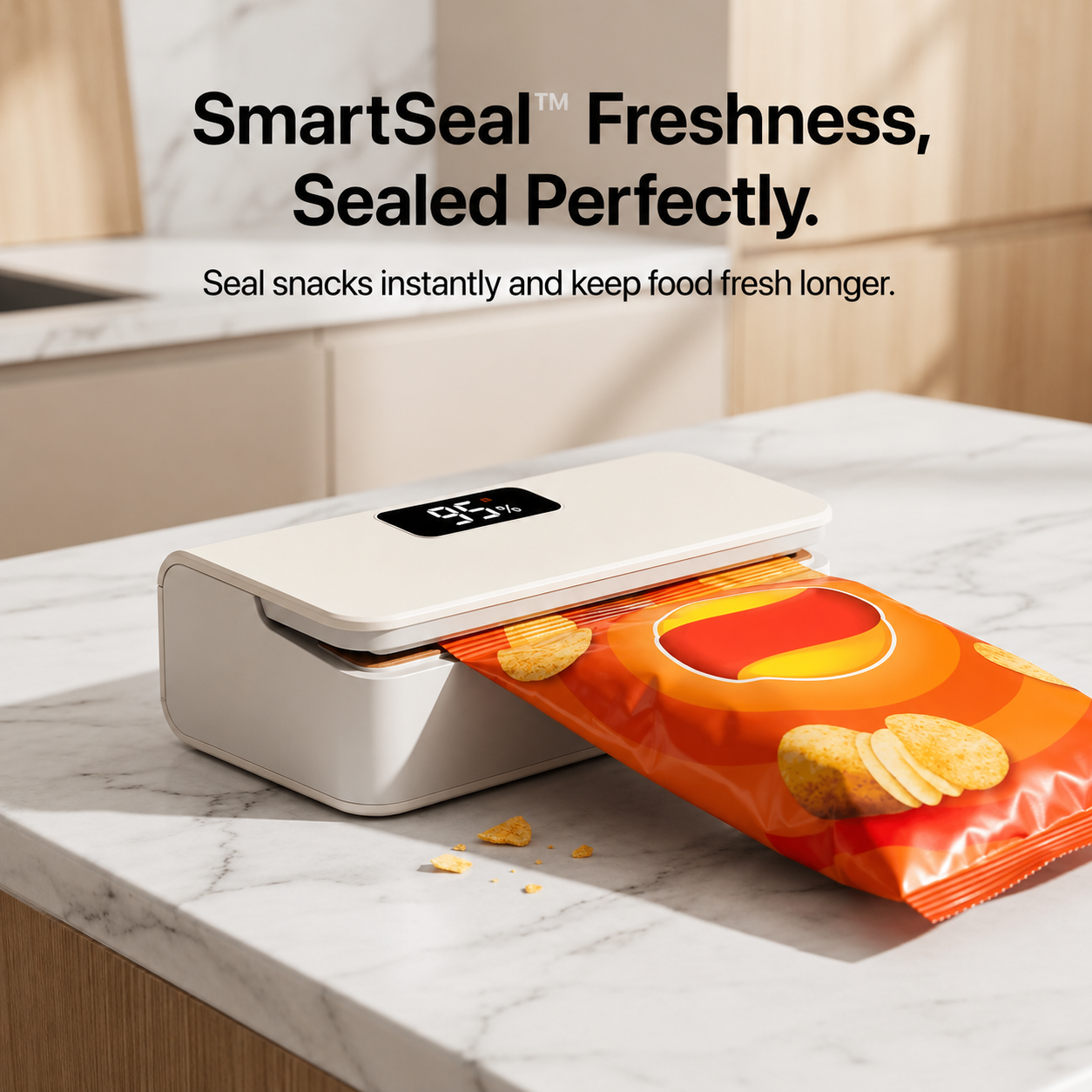 SmartSeal™ Handheld Heat Sealer with 6 adjustable heat levels