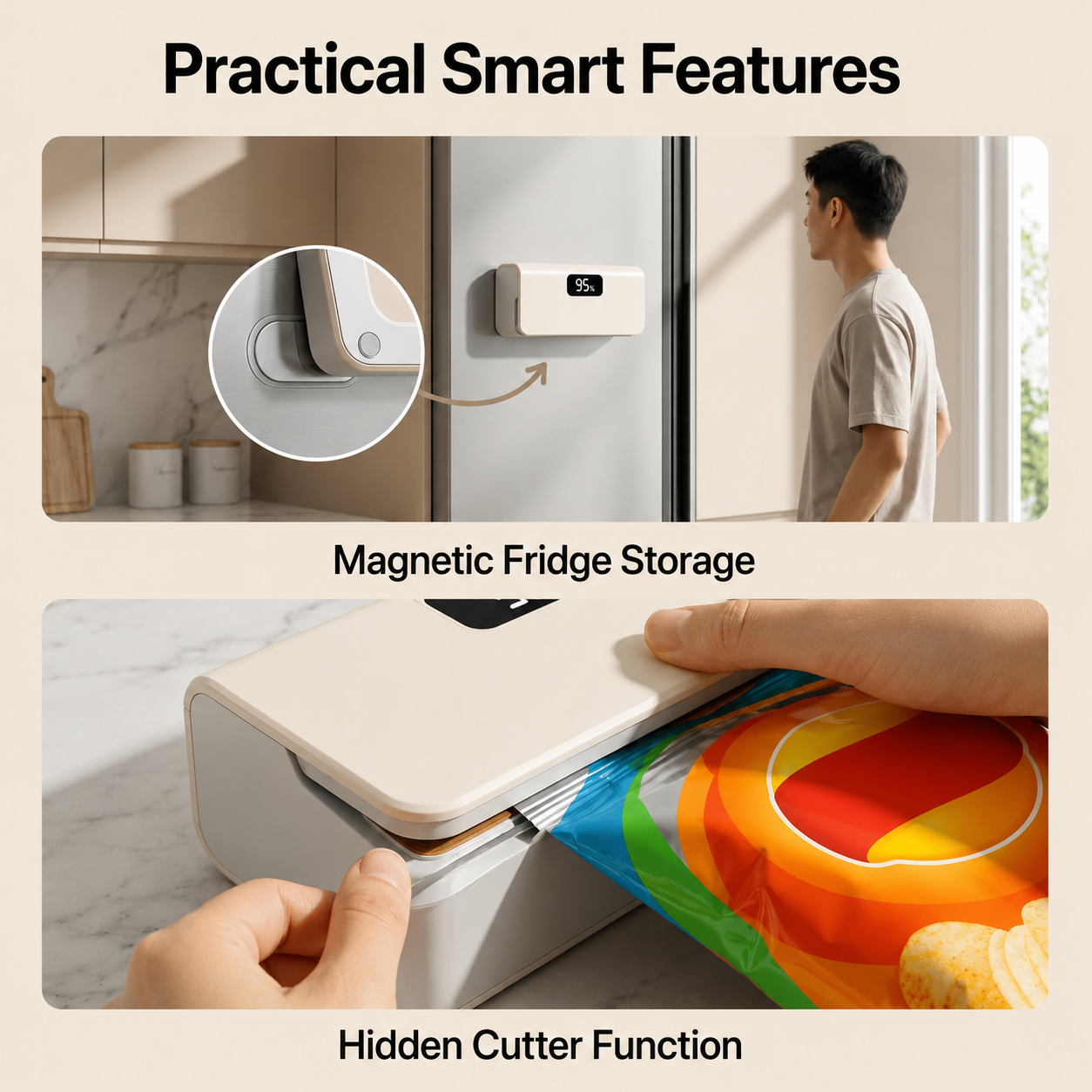 SmartSeal™ Handheld Heat Sealer with 6 adjustable heat levels