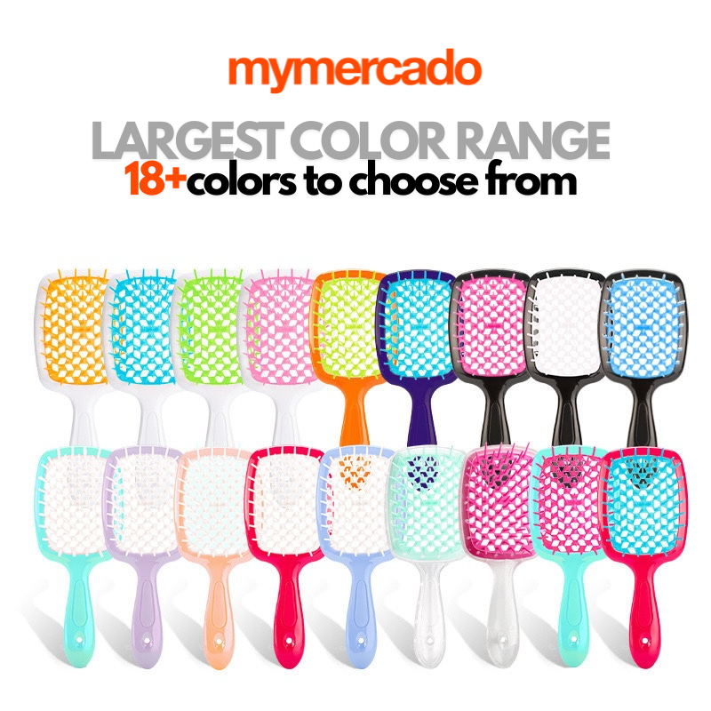 Italian Design Vented Detangle Hair Brush Super Brush Supports Hair Damage Reduction