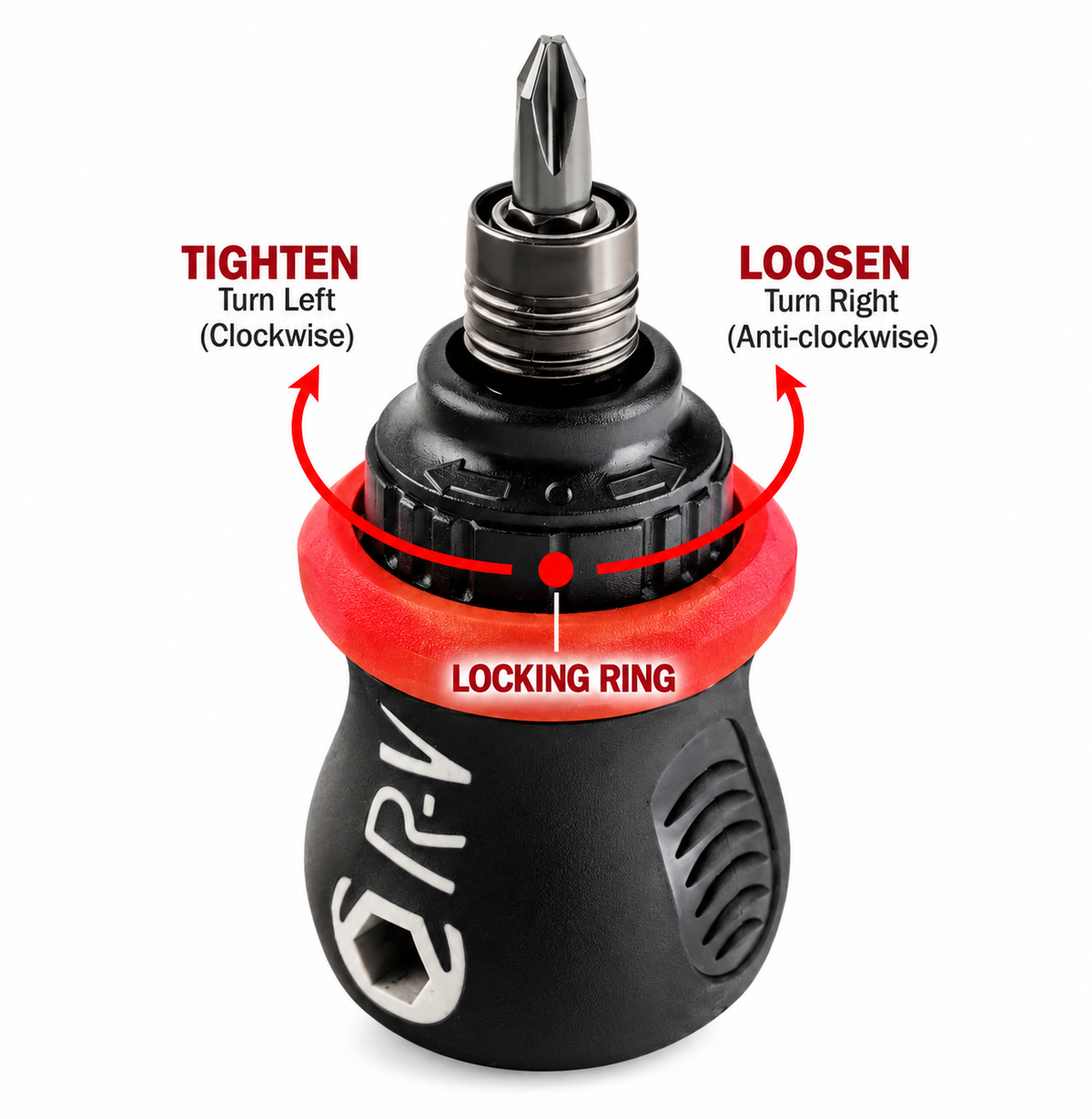 GripMate™ Mini Ratchet Screwdriver with Reversible Bit, Compact Ergonomic Handle & Quick-Release Magnetic Bit Holder for DIY, Home Repairs and Everyday Us