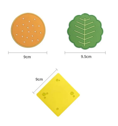 8pc Hamburger Insulating Flexible Coaster