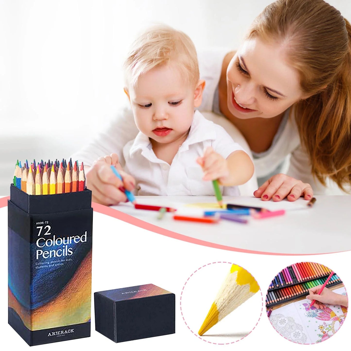ARTTRACK Premium 72 Color Professional Colored Pencil Set